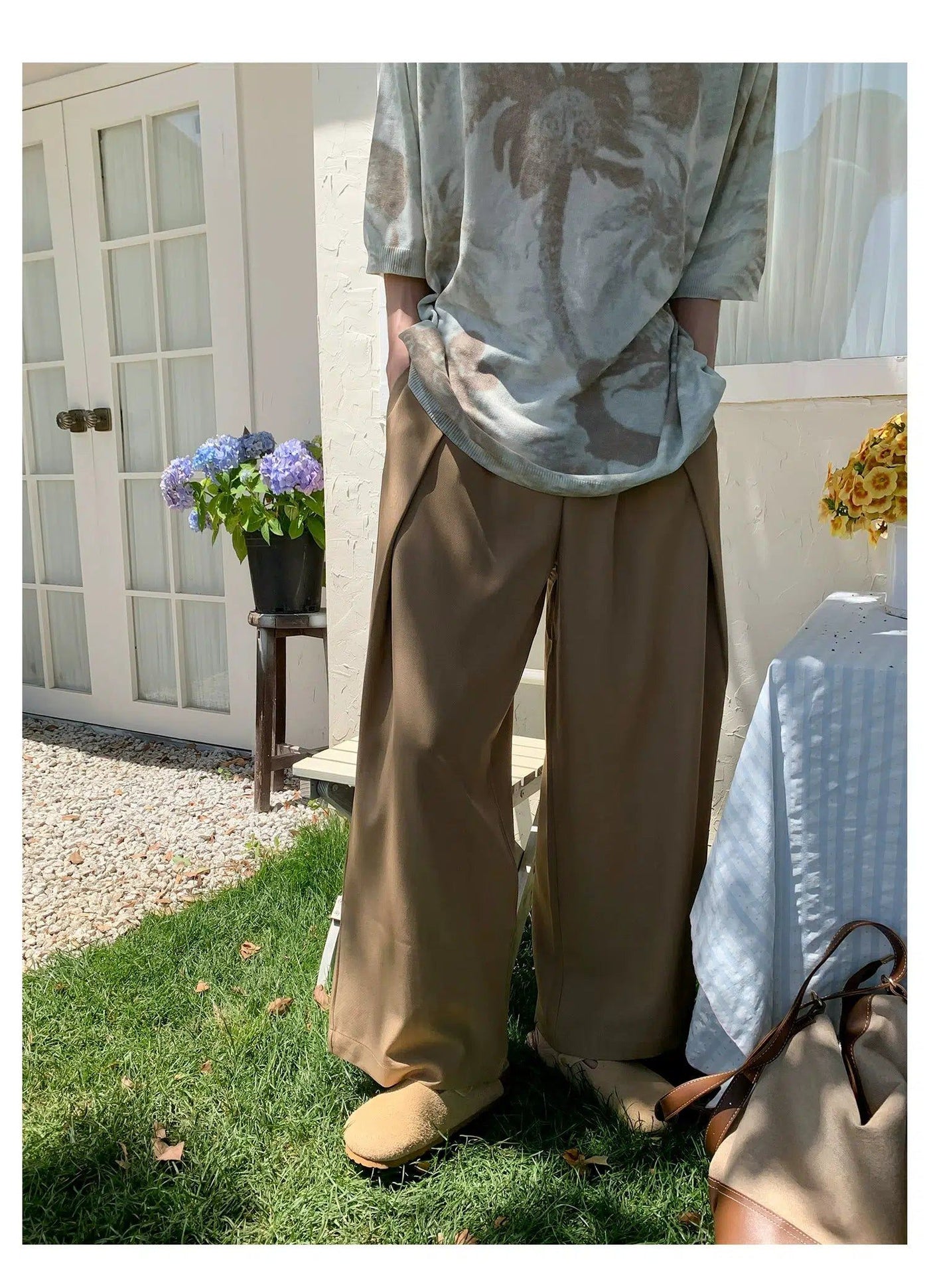 Woo Fold Pleated Buckled Trousers-korean-fashion-Trousers-Woo's Closet-OH Garments