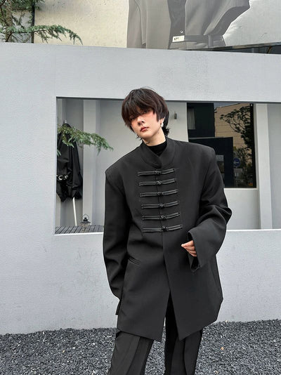 Woo Knot Link Detail Blazer-korean-fashion-Blazer-Woo's Closet-OH Garments