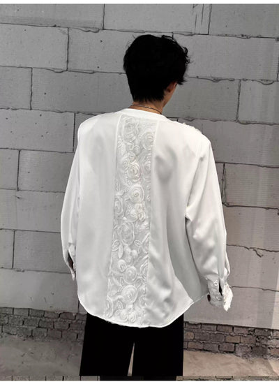 Woo Laced & Embroidered Shirt-korean-fashion-Shirt-Woo's Closet-OH Garments