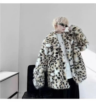 Woo Leopard Faux Fur Padded Jacket-korean-fashion-Jacket-Woo's Closet-OH Garments