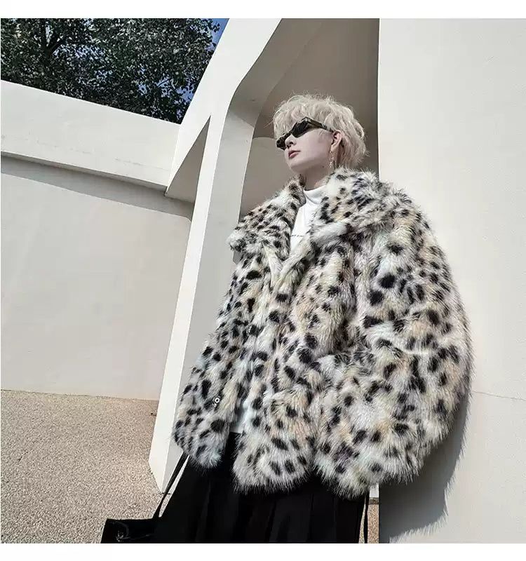 Woo Leopard Faux Fur Padded Jacket-korean-fashion-Jacket-Woo's Closet-OH Garments