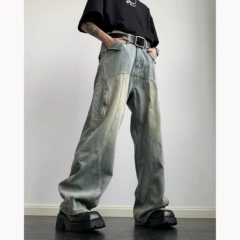 Woo Light Faded Wide Jeans-korean-fashion-Jeans-Woo's Closet-OH Garments