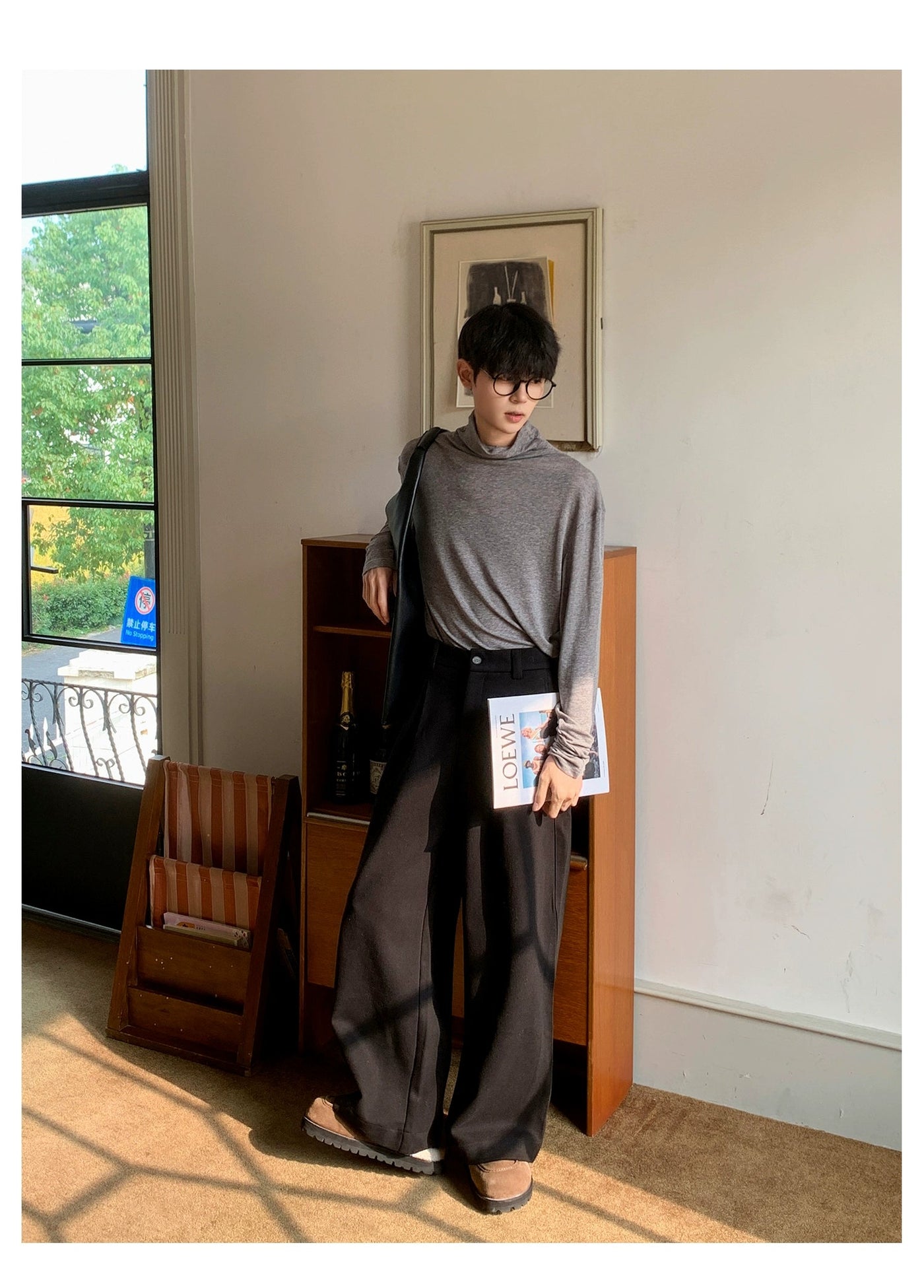 Woo Minimal Plain Color Trousers-korean-fashion-Trousers-Woo's Closet-OH Garments