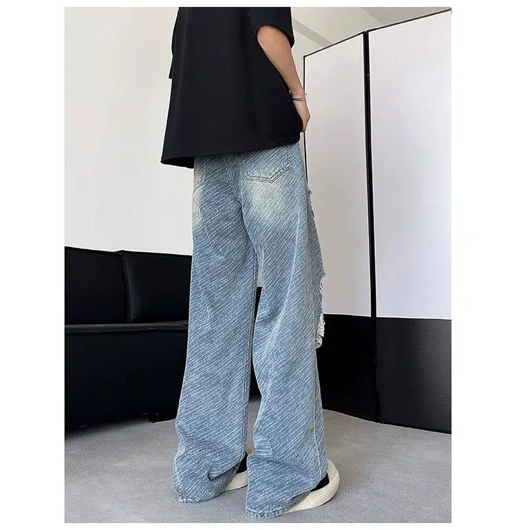 Woo Multi-Ripped Loose Jeans-korean-fashion-Jeans-Woo's Closet-OH Garments