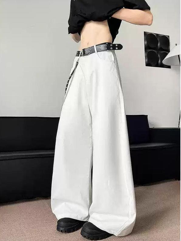 Woo Pleated Curved Wide Pants-korean-fashion-Pants-Woo's Closet-OH Garments