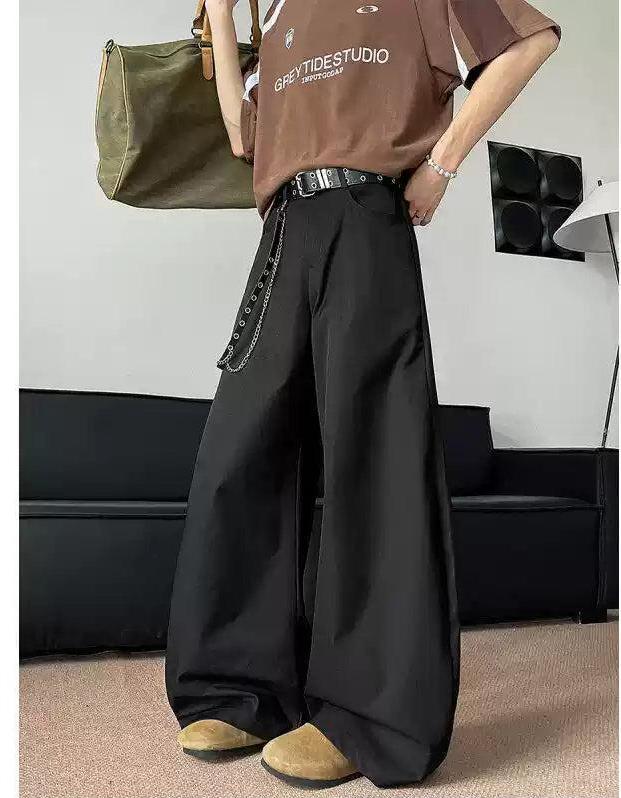 Woo Pleated Curved Wide Pants-korean-fashion-Pants-Woo's Closet-OH Garments
