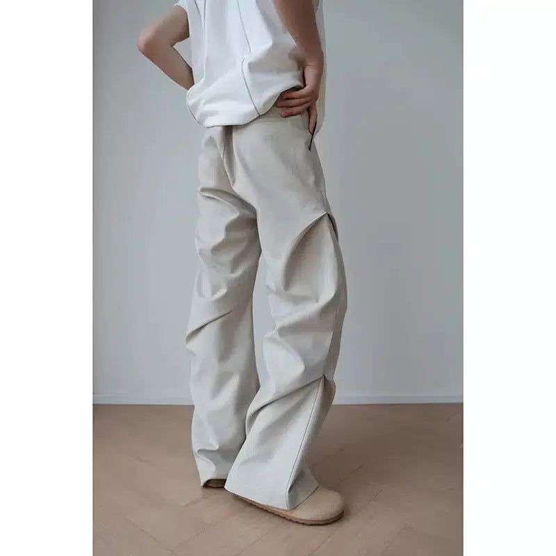 Woo Pleated Slim Fit Trousers-korean-fashion-Trousers-Woo's Closet-OH Garments