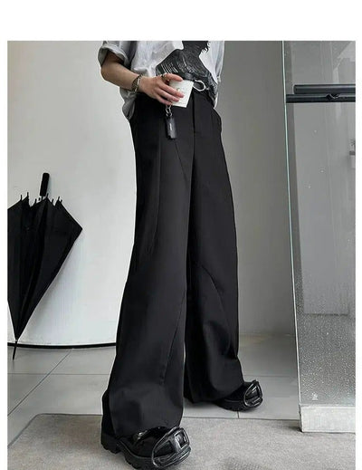 Woo Pleated Split Trousers-korean-fashion-Trousers-Woo's Closet-OH Garments