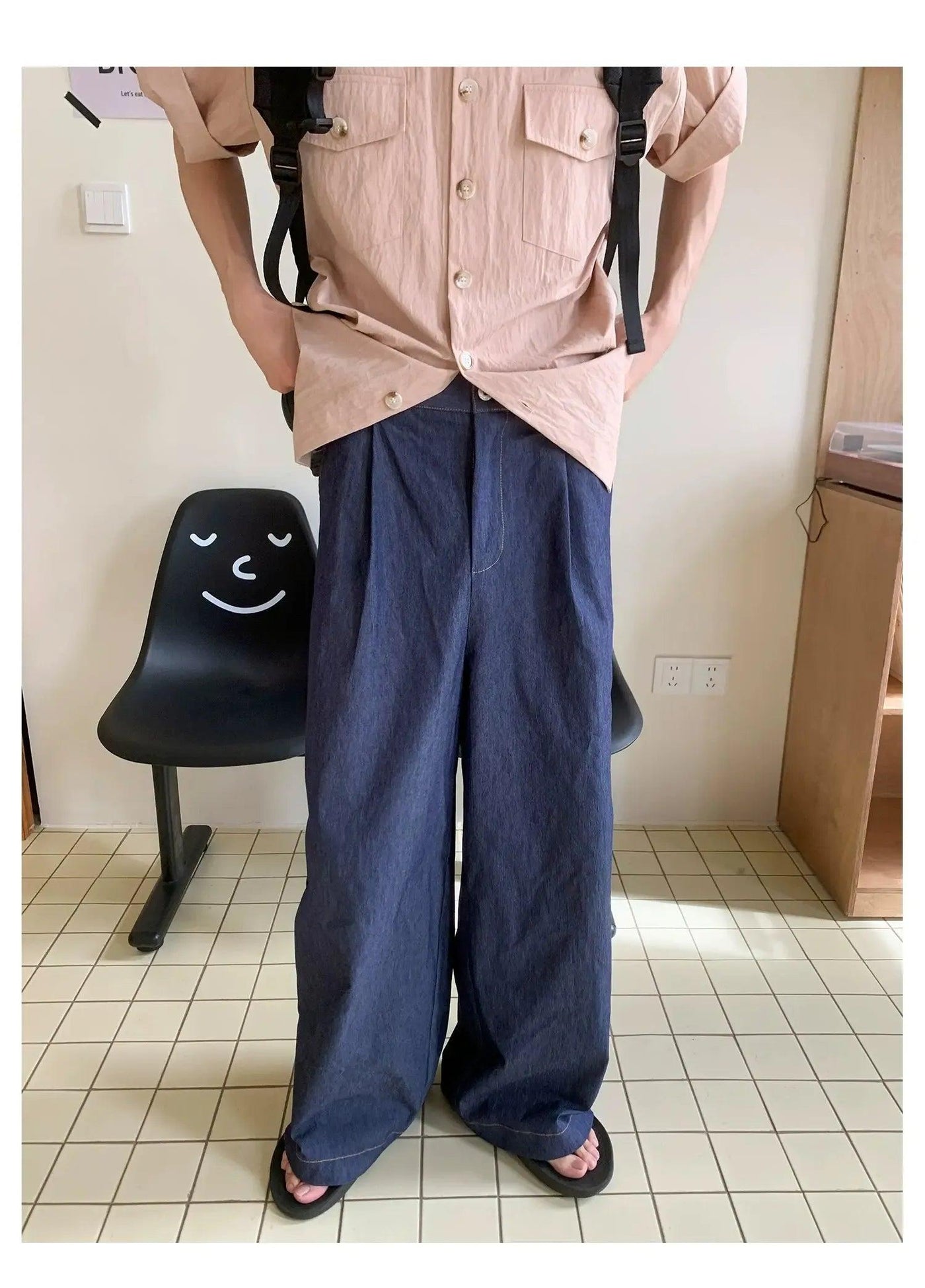 Woo Pleated Wide Leg Pants-korean-fashion-Pants-Woo's Closet-OH Garments