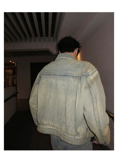 Woo Rustic Washed Denim Jacket-korean-fashion-Jacket-Woo's Closet-OH Garments