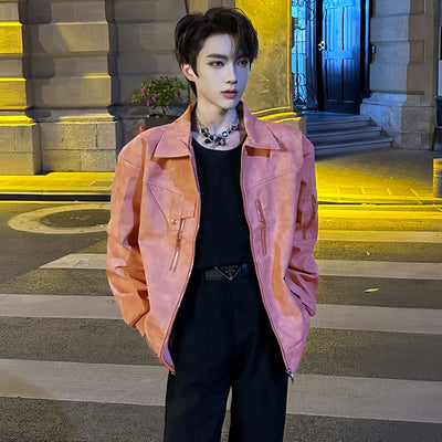 Woo Shoulder Padded PU Leather Jacket-korean-fashion-Jacket-Woo's Closet-OH Garments