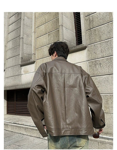 Woo Side Pocket Moto PU Leather Jacket-korean-fashion-Jacket-Woo's Closet-OH Garments