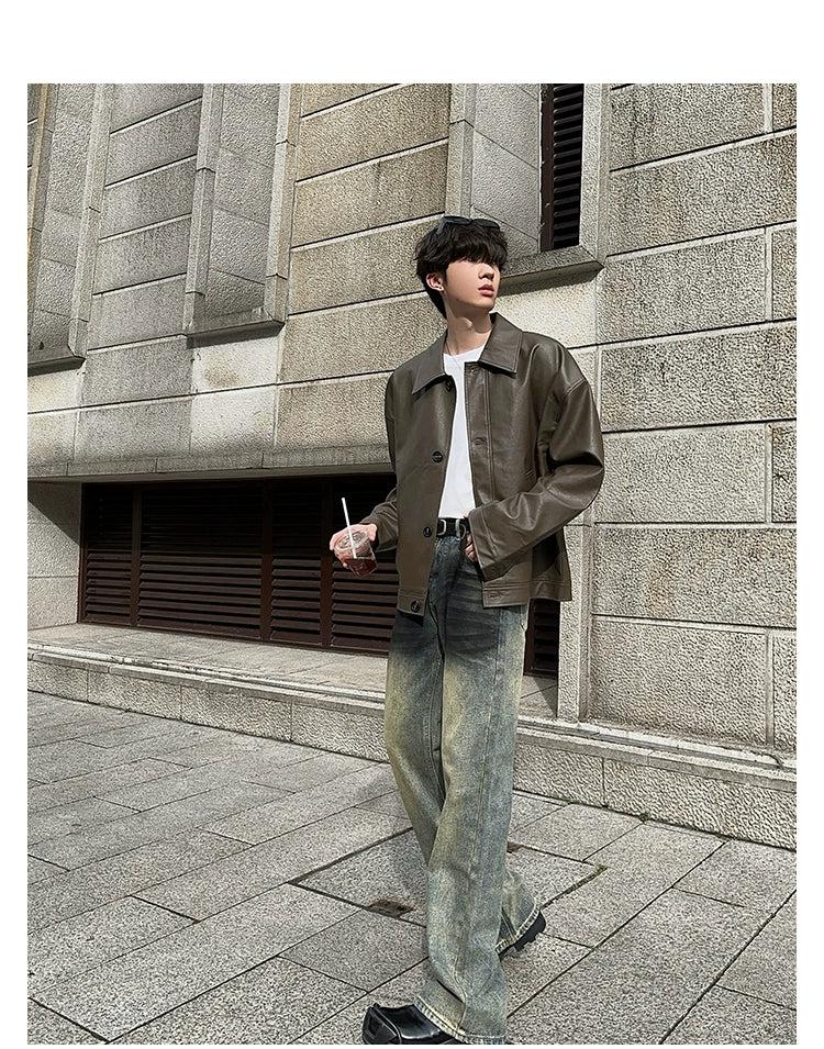 Woo Side Pocket Moto PU Leather Jacket-korean-fashion-Jacket-Woo's Closet-OH Garments