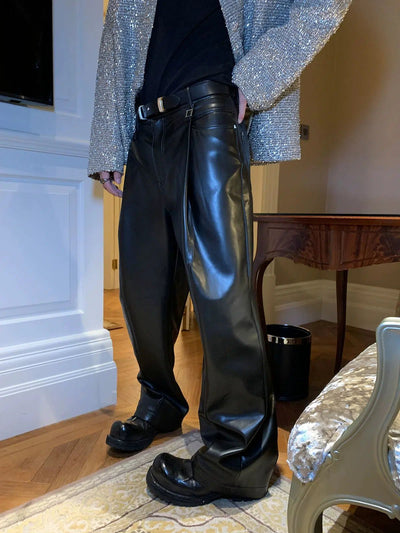 Woo Sleek Bootcut PU Leather Pants-korean-fashion-Pants-Woo's Closet-OH Garments