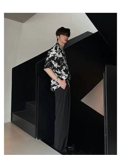 Woo Smart Fold Pleats Trousers-korean-fashion-Trousers-Woo's Closet-OH Garments