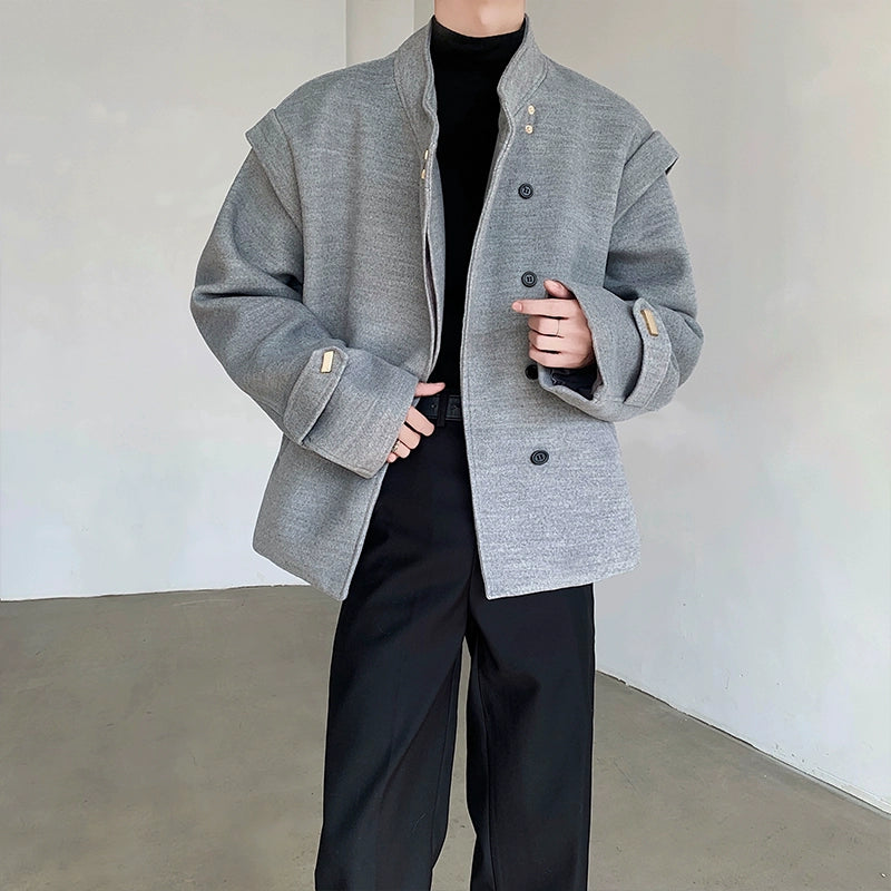 Woo Solid Asymmetric Closure Jacket-korean-fashion-Jacket-Woo's Closet-OH Garments
