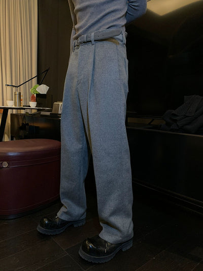 Woo Straight Leg Tweed Pants-korean-fashion-Pants-Woo's Closet-OH Garments