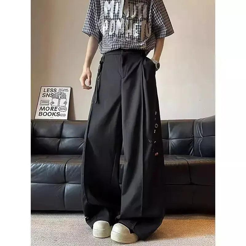 Woo Structured Wide Trousers-korean-fashion-Trousers-Woo's Closet-OH Garments