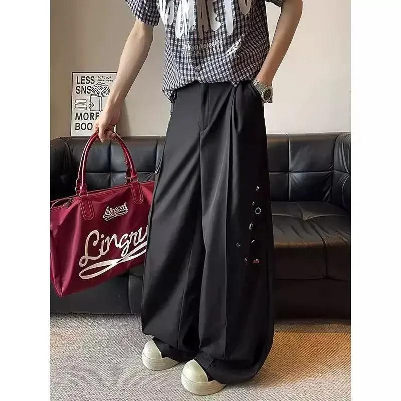 Woo Structured Wide Trousers-korean-fashion-Trousers-Woo's Closet-OH Garments