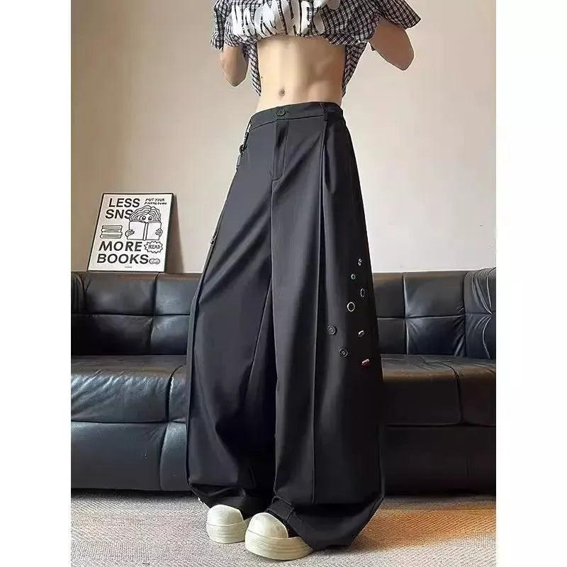 Woo Structured Wide Trousers-korean-fashion-Trousers-Woo's Closet-OH Garments