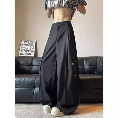 Woo Structured Wide Trousers-korean-fashion-Trousers-Woo's Closet-OH Garments