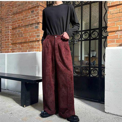 Woo Textured Buttoned Wide Pants-korean-fashion-Pants-Woo's Closet-OH Garments