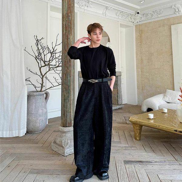 Woo Textured Buttoned Wide Pants-korean-fashion-Pants-Woo's Closet-OH Garments