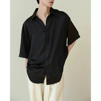Woo Textured Drape Shirt-korean-fashion-Shirt-Woo's Closet-OH Garments