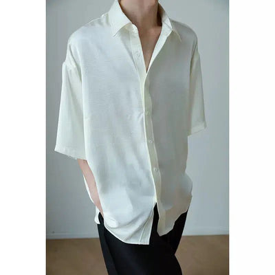 Woo Textured Drape Shirt-korean-fashion-Shirt-Woo's Closet-OH Garments