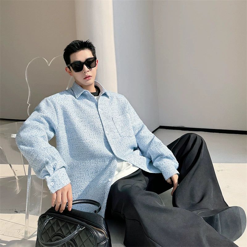 Woo Textured Minimal Shirt-korean-fashion-Shirt-Woo's Closet-OH Garments