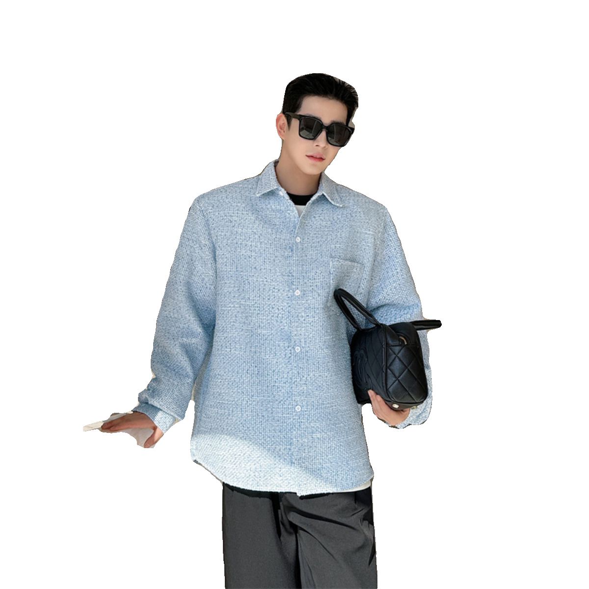 Woo Textured Minimal Shirt-korean-fashion-Shirt-Woo's Closet-OH Garments