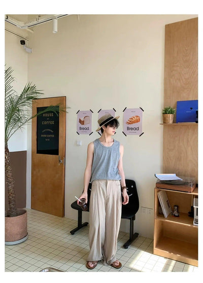 Woo Textured Pleated Drape Wide Pants-korean-fashion-Pants-Woo's Closet-OH Garments