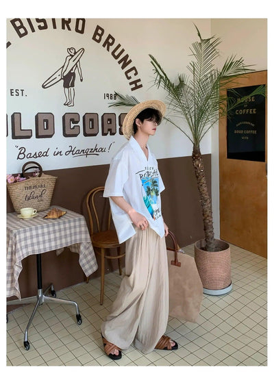 Woo Textured Pleated Drape Wide Pants-korean-fashion-Pants-Woo's Closet-OH Garments