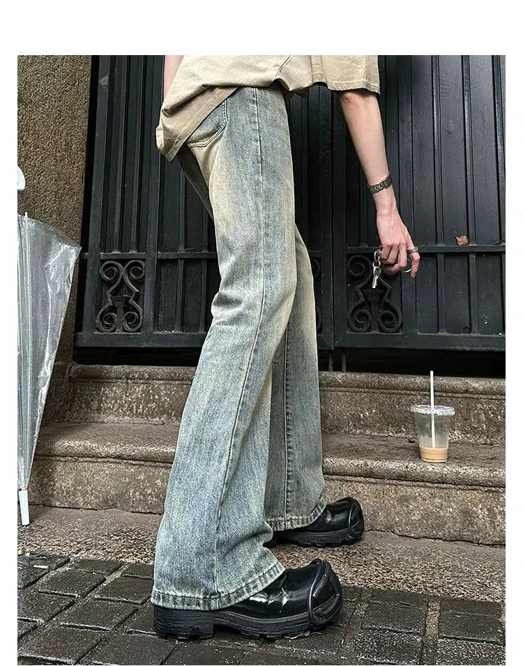 Woo Vintage Fade Flare Jeans-korean-fashion-Jeans-Woo's Closet-OH Garments