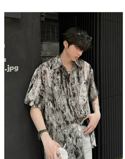 Woo Vintage Floral Shirt-korean-fashion-Shirt-Woo's Closet-OH Garments