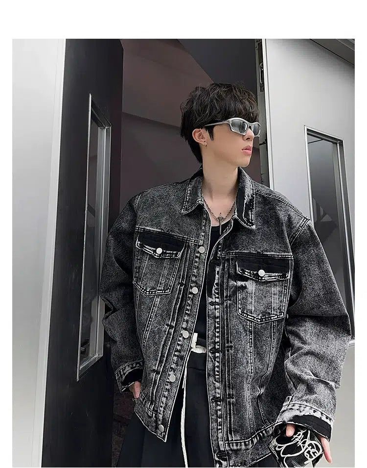 Woo Washed Buttoned Denim Jacket-korean-fashion-Jacket-Woo's Closet-OH Garments