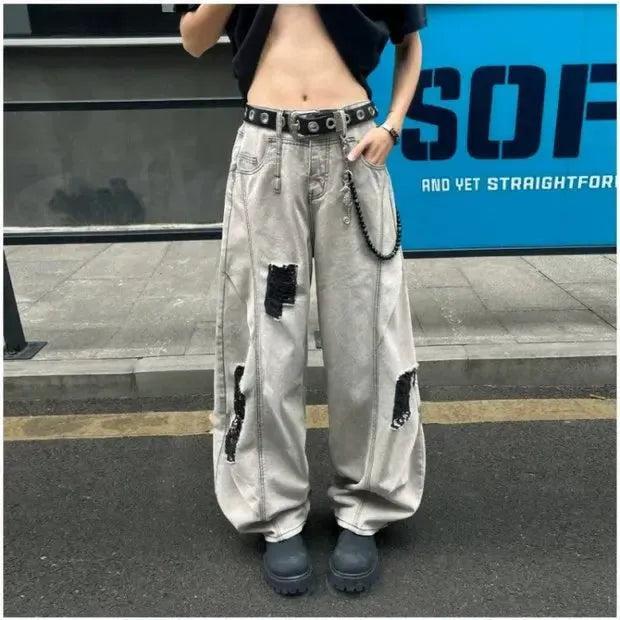 Woo Washed & Ripped Jeans-korean-fashion-Jeans-Woo's Closet-OH Garments