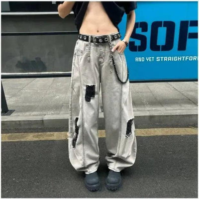 Woo Washed & Ripped Jeans-korean-fashion-Jeans-Woo's Closet-OH Garments