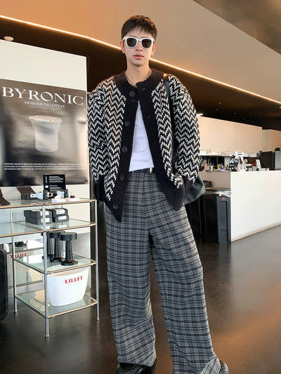 Woo Wavy Striped Knit Cardigan-korean-fashion-Cardigan-Woo's Closet-OH Garments
