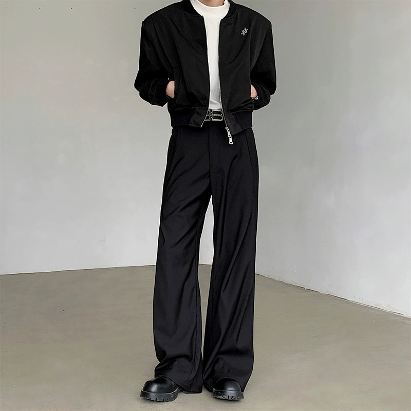 Woo Wide Draped Clean Fit Trousers-korean-fashion-Pants-Woo's Closet-OH Garments