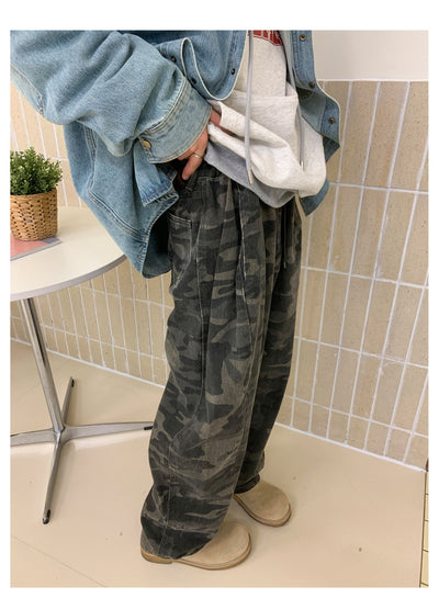 Woo Workwear Camouflage Style Jeans-korean-fashion-Jeans-Woo's Closet-OH Garments