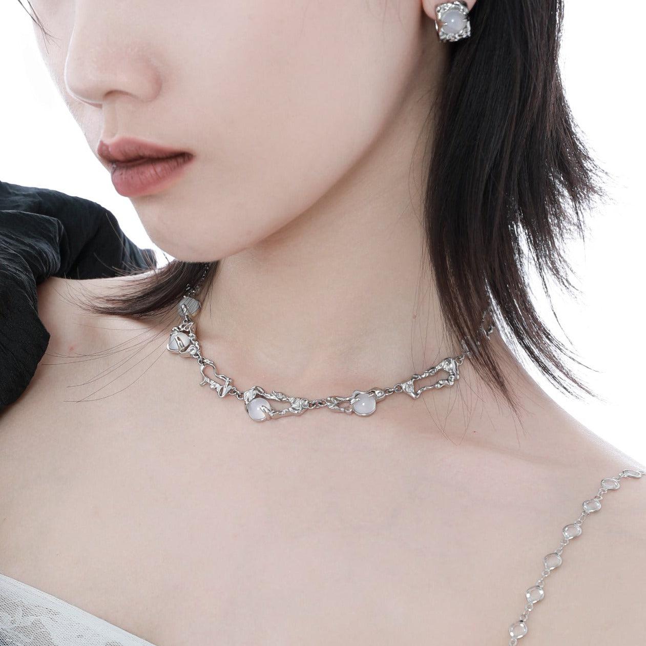 Xu Divine White Scatter Necklace-korean-fashion-Necklace-Xu's Closet-OH Garments