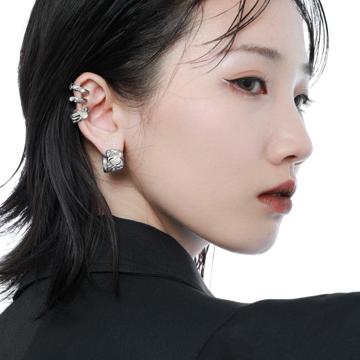 Xu Divine White Tide Stud Earrings-korean-fashion-Earrings-Xu's Closet-OH Garments