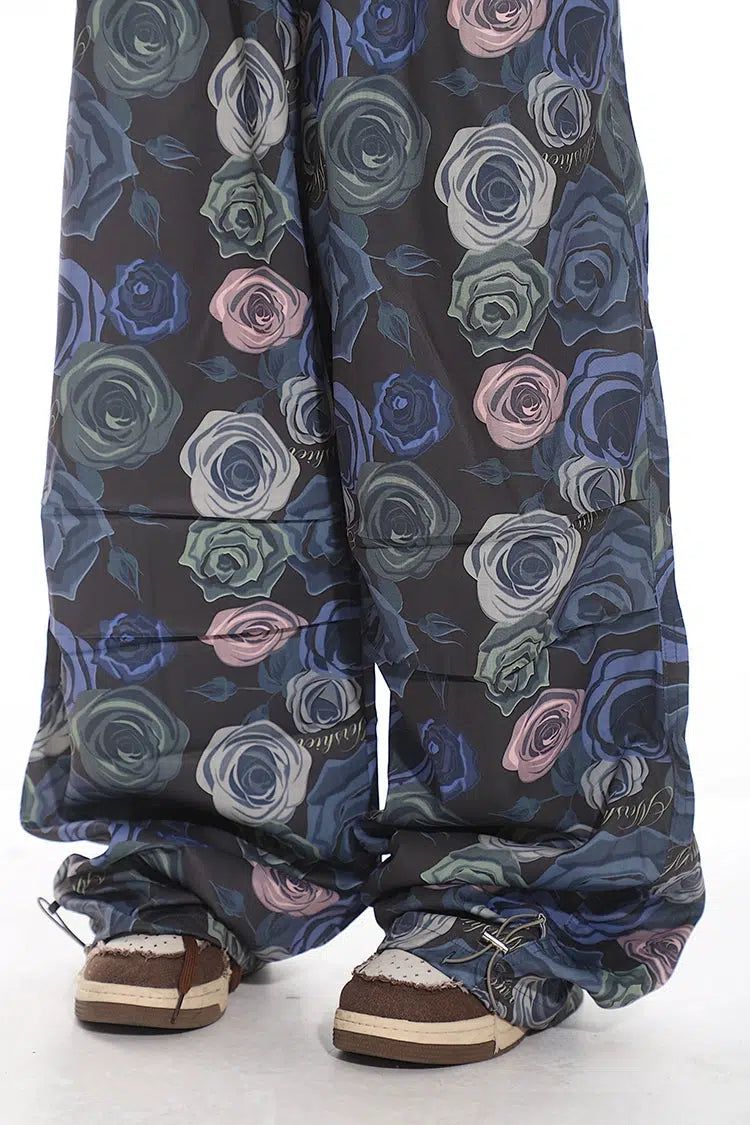 Yaya Contrast Flowers Print Pants-korean-fashion-Pants-Yaya's Closet-OH Garments