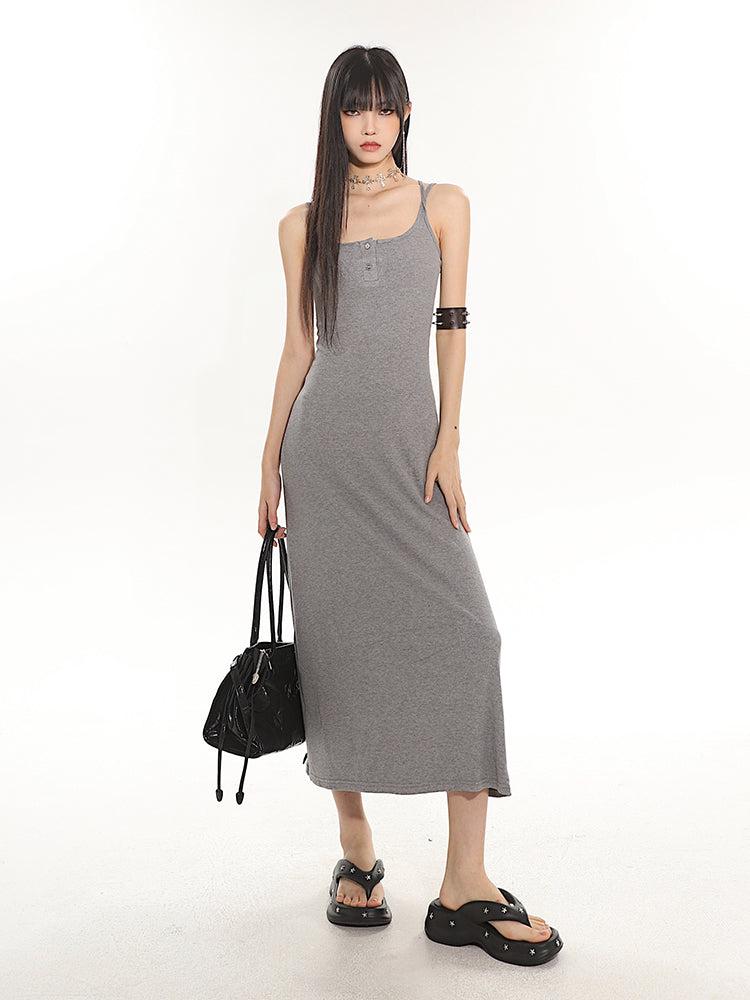 Yaya Elastic Back Cross Slim Dress-korean-fashion-Dress-Yaya's Closet-OH Garments