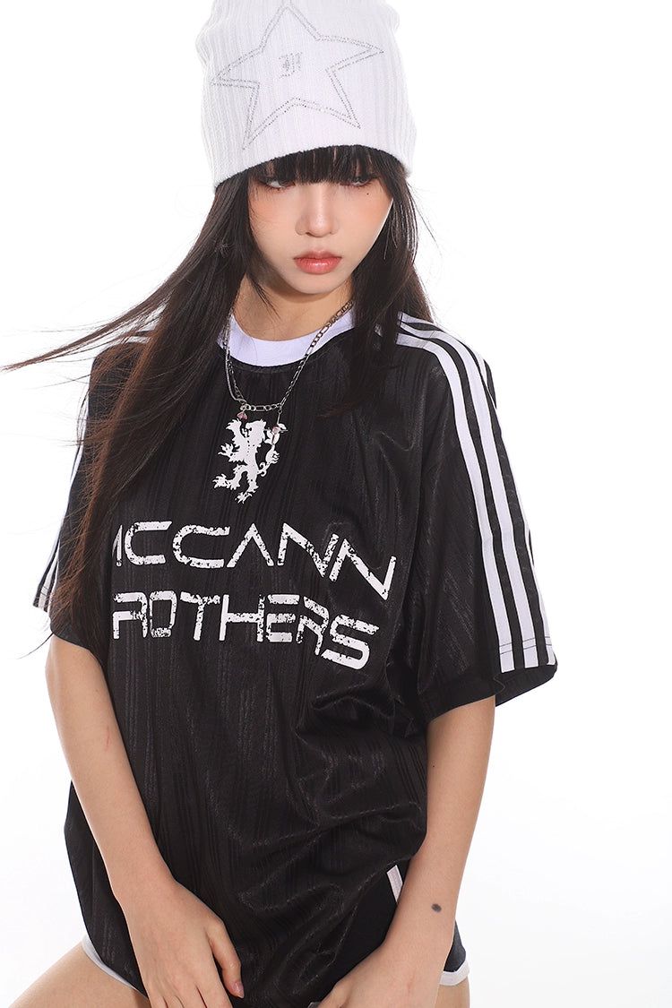 Yaya McCann Brothers Shiny T-Shirt-korean-fashion-T-Shirt-Yaya's Closet-OH Garments