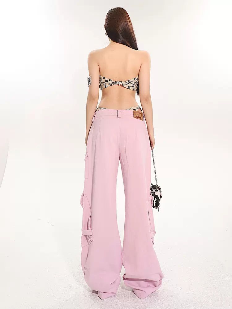 Yaya Multi-Pocket Strap Detail Cargo Pants-korean-fashion-Pants-Yaya's Closet-OH Garments