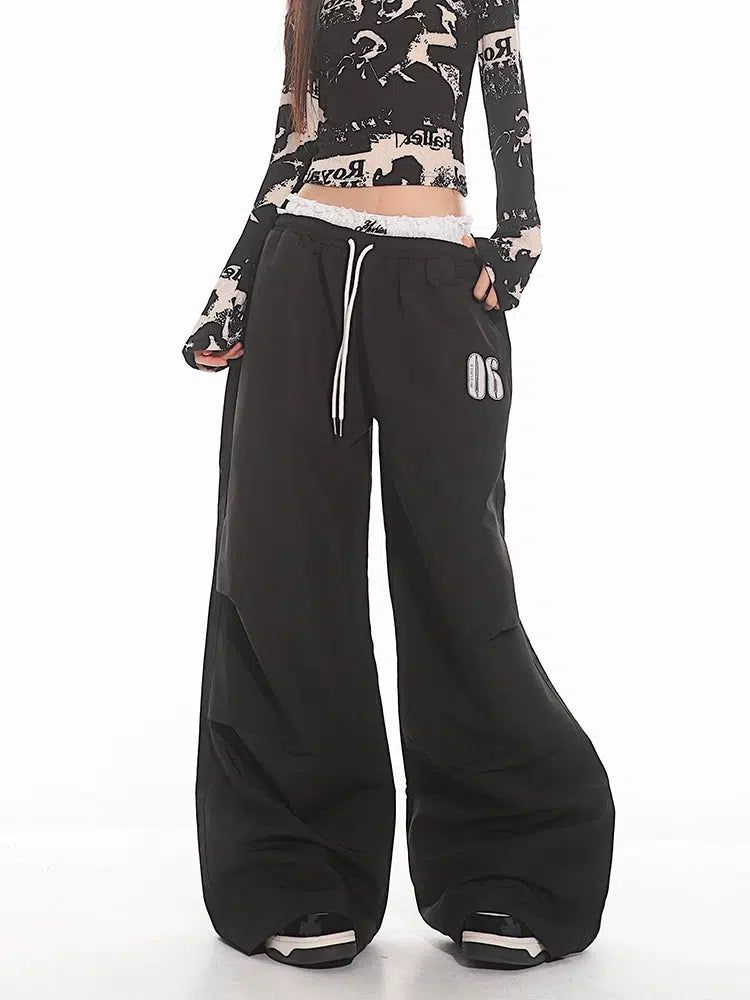 Yaya Number Print Adjustable Track Pants-korean-fashion-Pants-Yaya's Closet-OH Garments