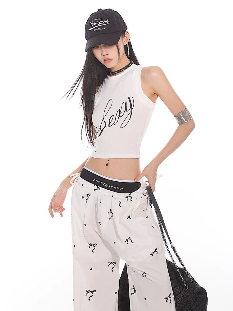 Yaya Sexy Text Print Slim Tank Top-korean-fashion-Tank Top-Yaya's Closet-OH Garments