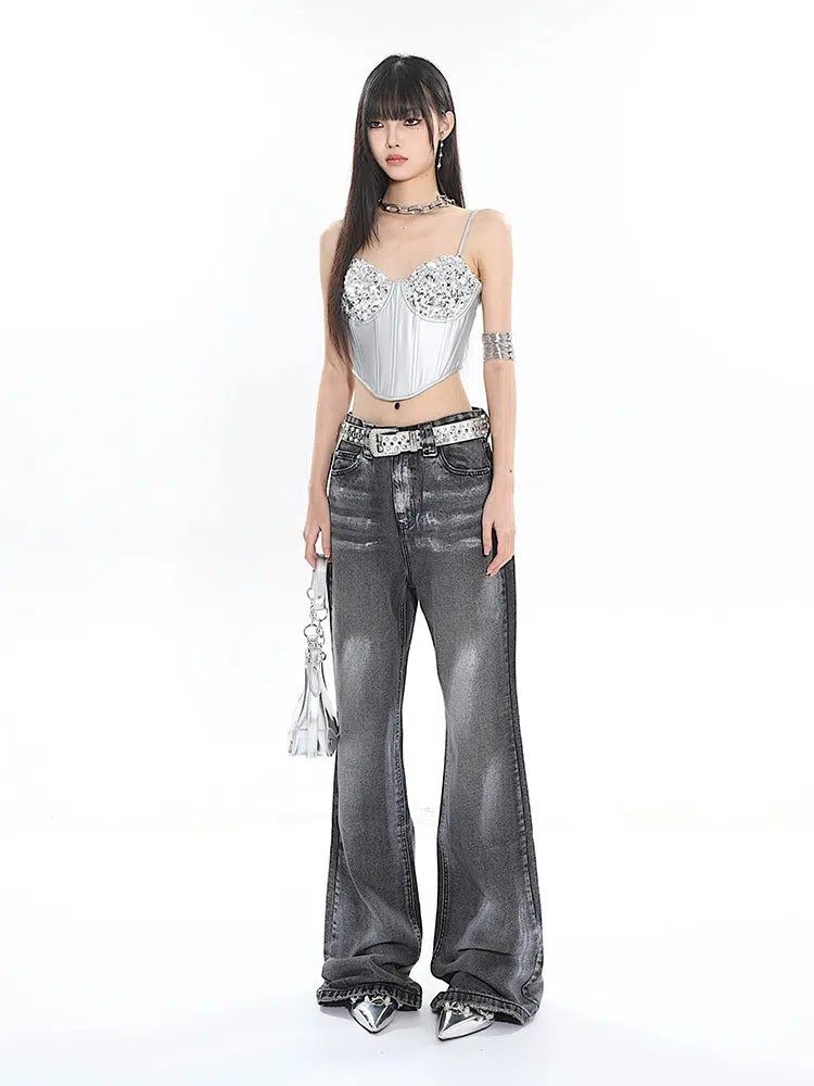 Yaya Silver Washed Straight Jeans-korean-fashion-Jeans-Yaya's Closet-OH Garments
